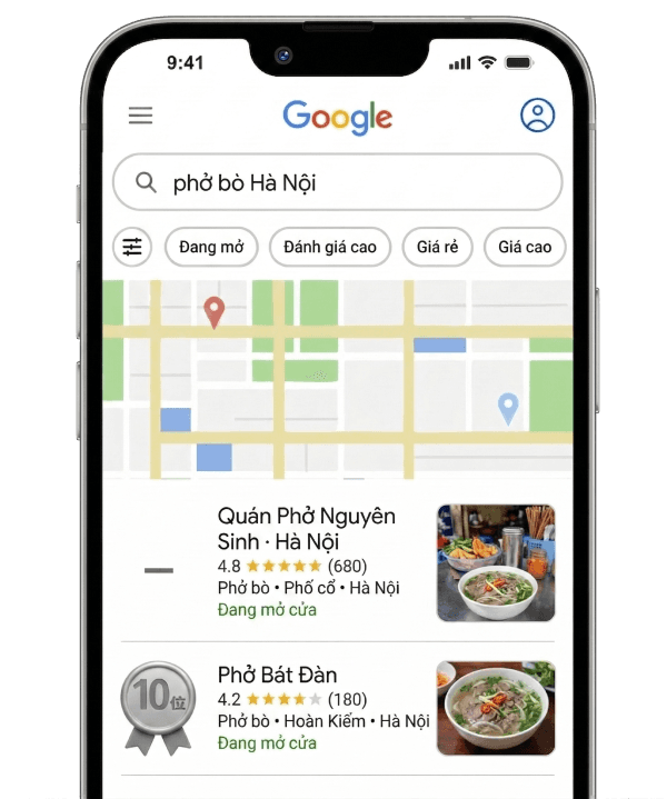 Phần mềm AI tăng ưu tiên hiển thị và đánh giá Google Maps